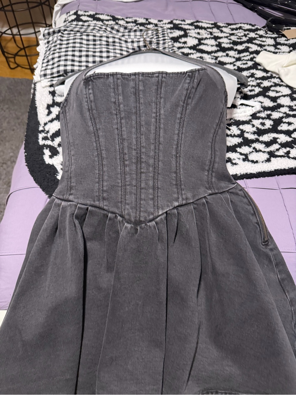 Showpo Girls' Strapless Charcoal Gray Corset Dress